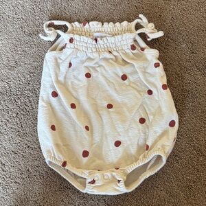 Zara Cream and Red Polka Dot Bodysuit